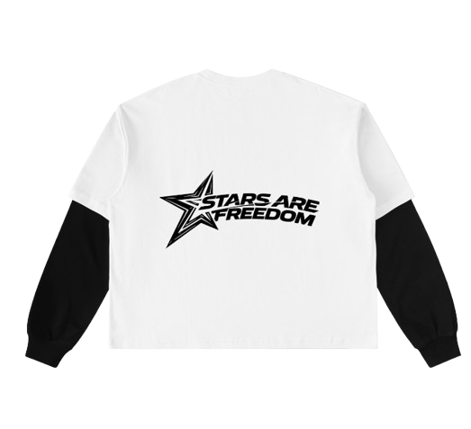 STARS ARE FREEDOM "Unseen Stars" Layered Sleeve T Shirt