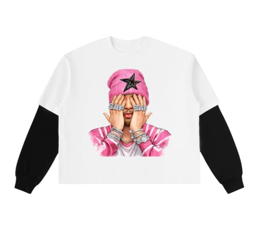 STARS ARE FREEDOM "Blind Star" Layered Sleeve T Shirt