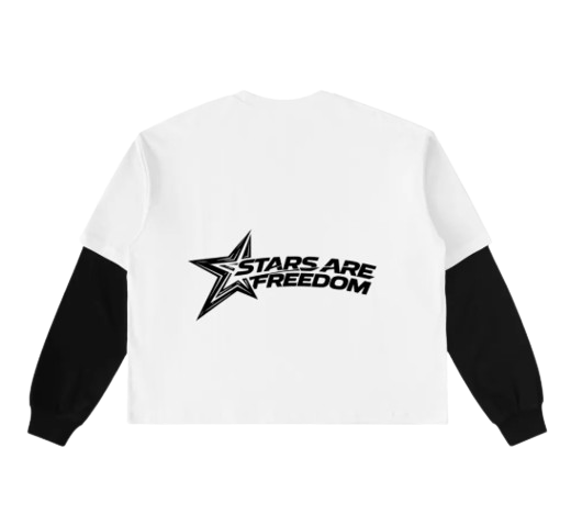 STARS ARE FREEDOM "Blind Star" Layered Sleeve T Shirt