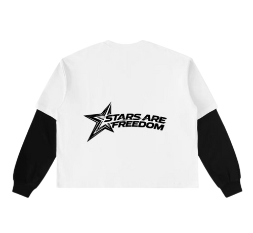 STARS ARE FREEDOM "Blind Star" Layered Sleeve T Shirt