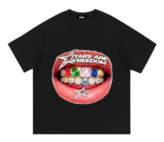 Stars Are Freedom Graphic T Black
